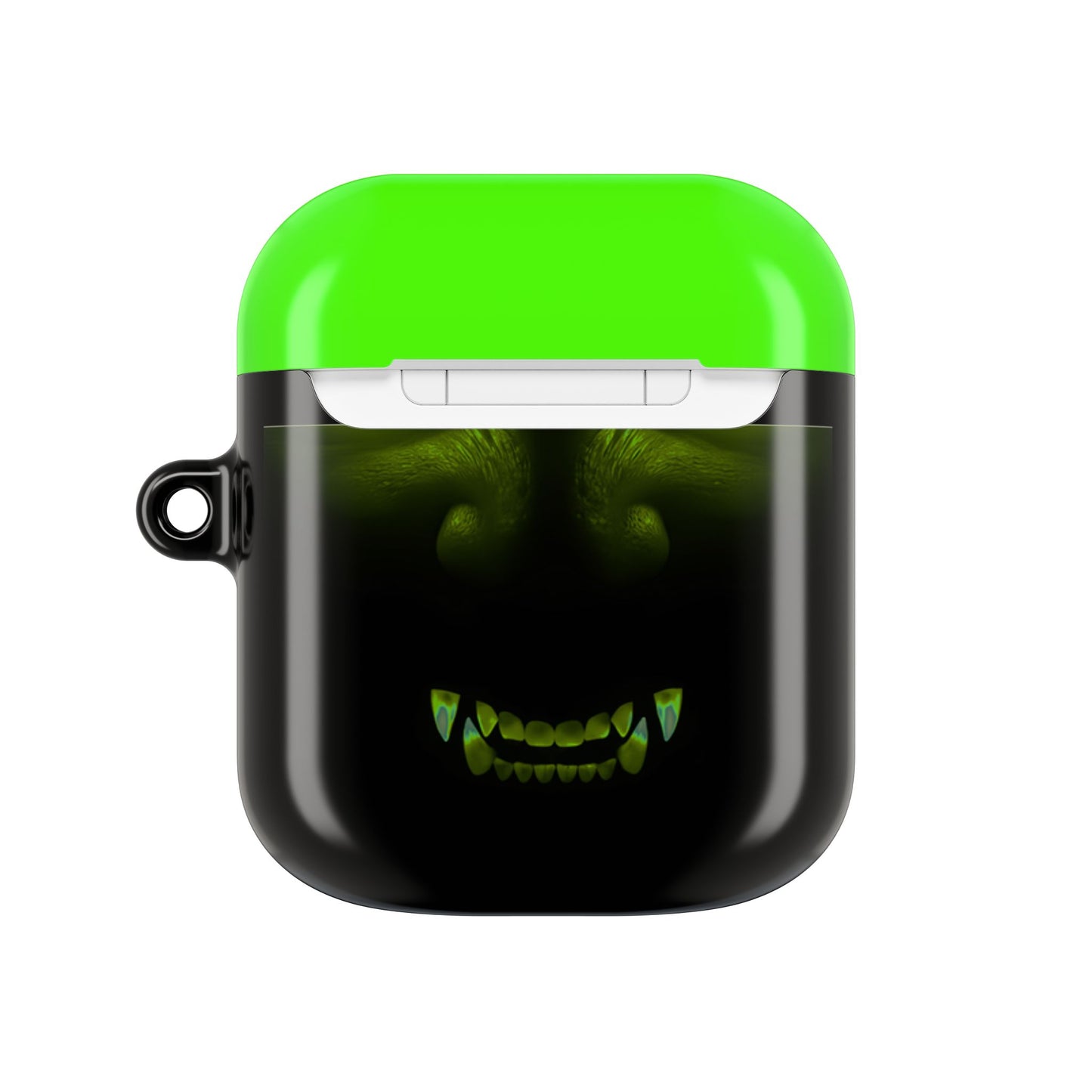 Wireless Earbud Case Cover – Neon Green Monster Eyes