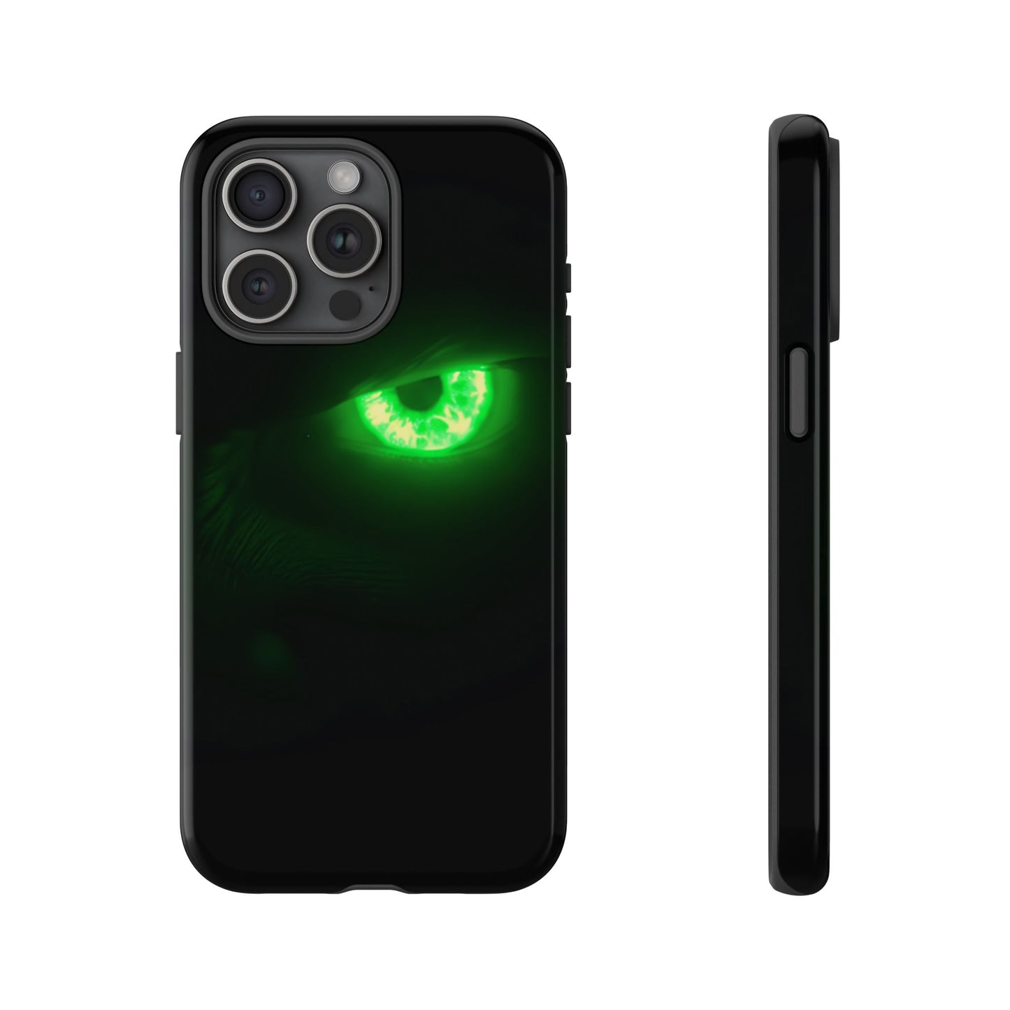 Protective Phone Case – Neon Green Monster Eyes