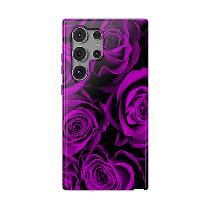 Impact-Resistant Phone Case – Amethyst Roses
