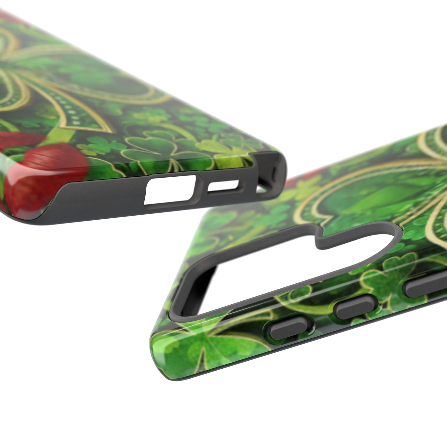 Tough Phone Case – Dual-Layer Protection with Shamrock Print