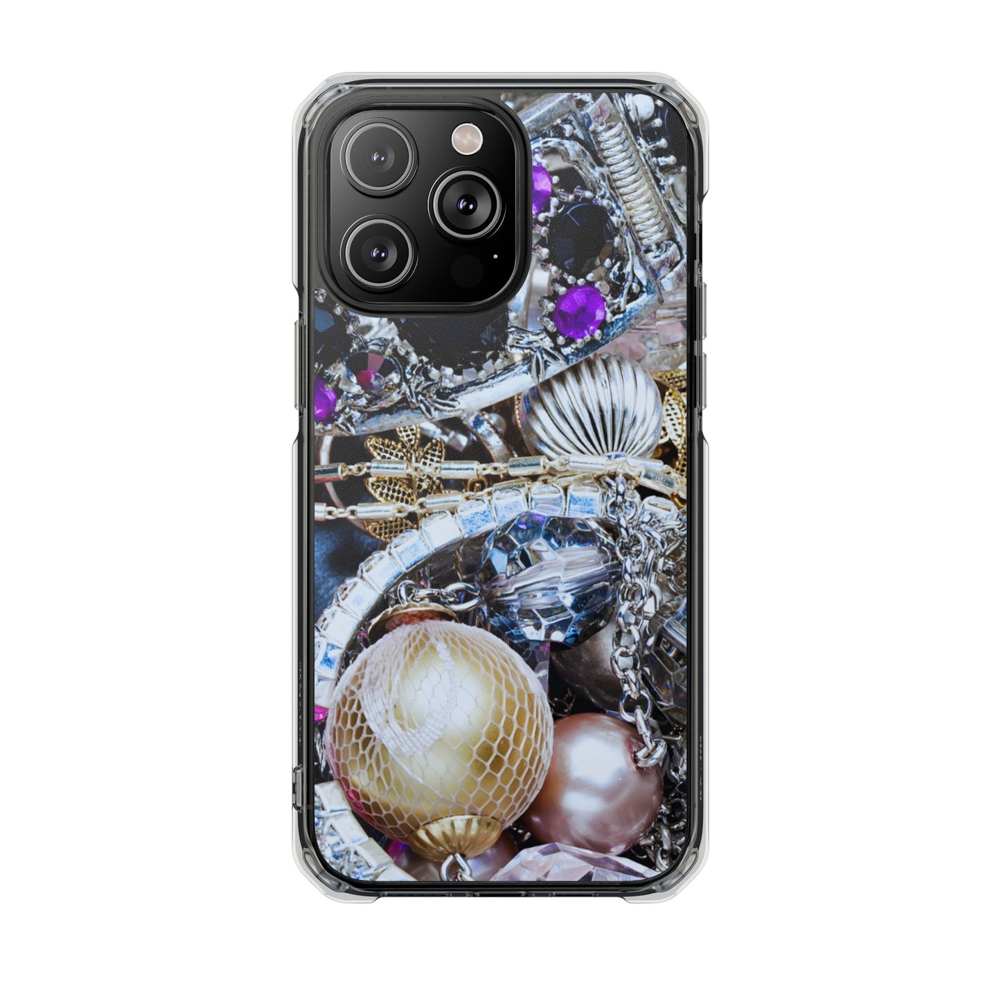 Clear Magnetic Phone Case – Chrome Jewel