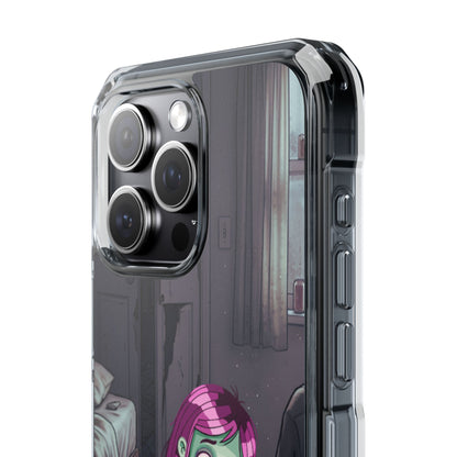 Zombie Girl Clear Magnetic Phone Case — Cute Spooky Cartoon iPhone Cover