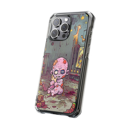 Clear Magnetic Phone Case — Cute Creepy Zombie Baby Design
