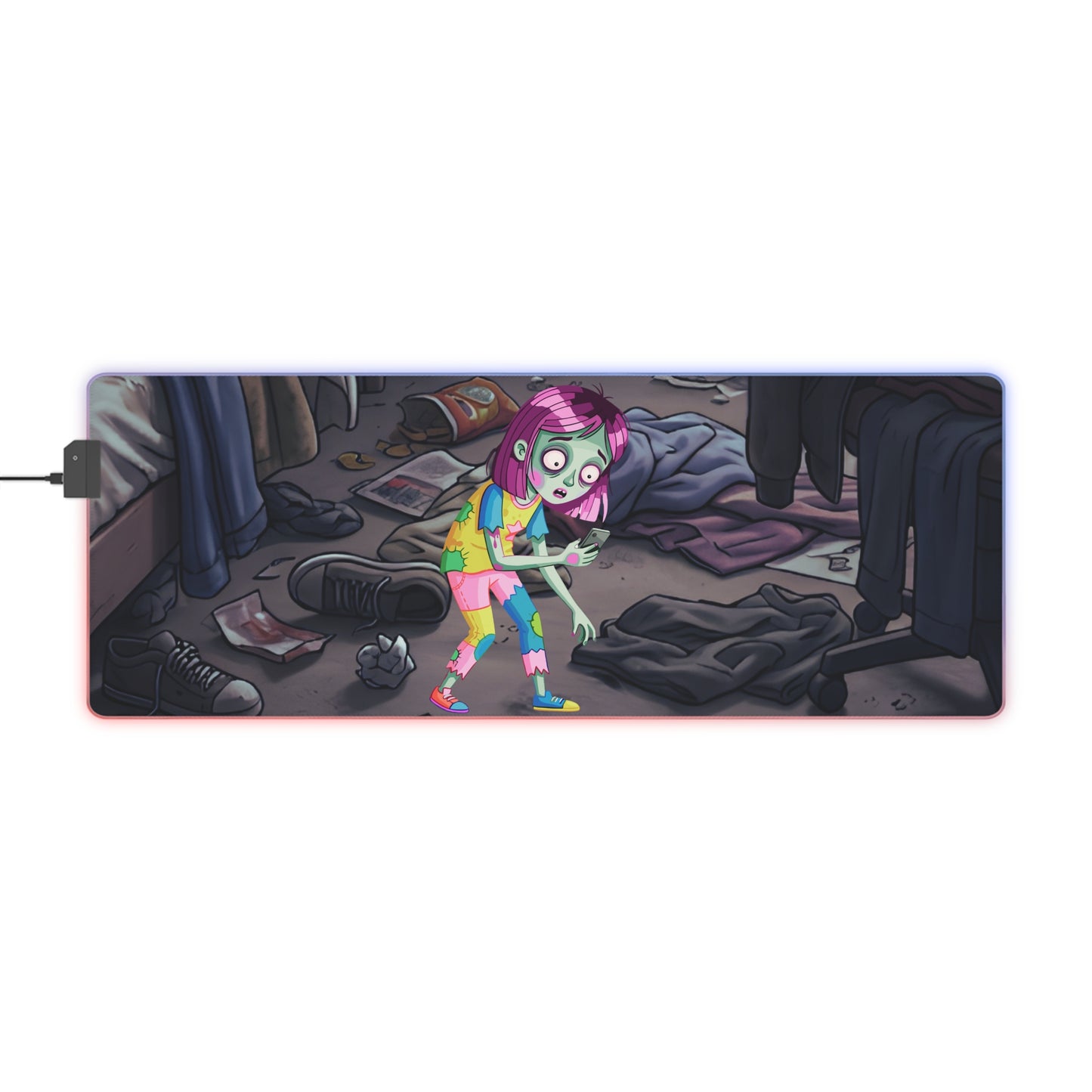 Gaming LED Desk Mat – Game Over