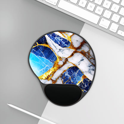 Ergonomic Mouse Pad with Wrist Rest – Sapphire Veins