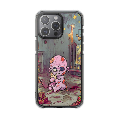 Clear Magnetic Phone Case — Cute Creepy Zombie Baby Design