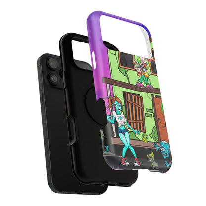 Zombie Arcade Phone Case — Colorful Cartoon Horror Impact-Resistant iPhone Cover