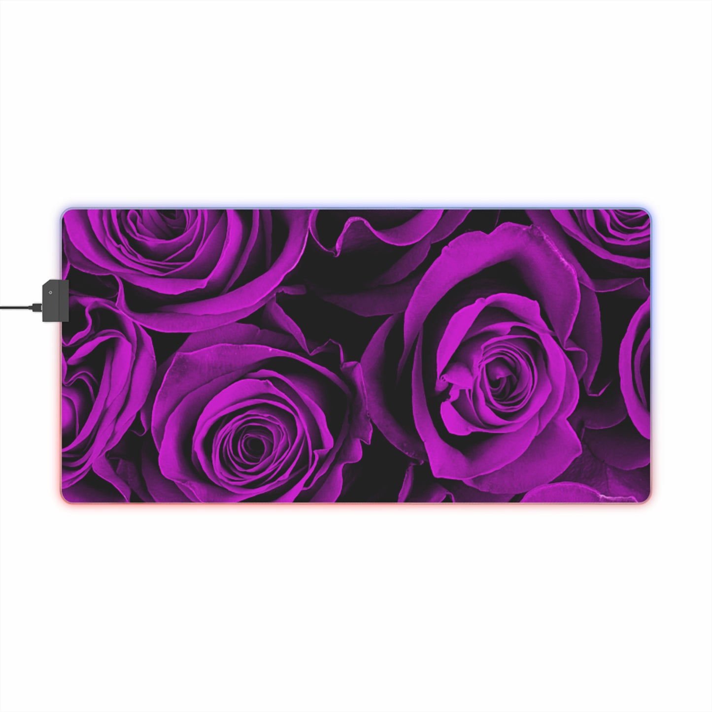 Gaming LED Desk Mat – Amethyst Roses