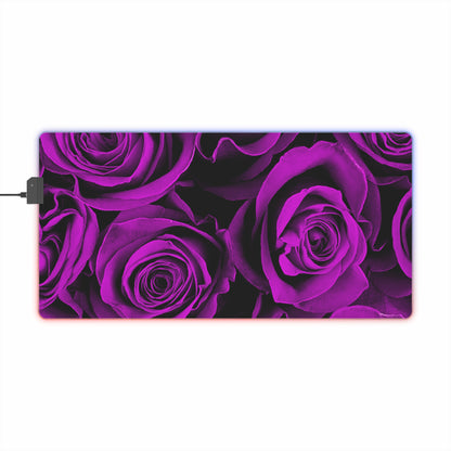 Gaming LED Desk Mat – Amethyst Roses