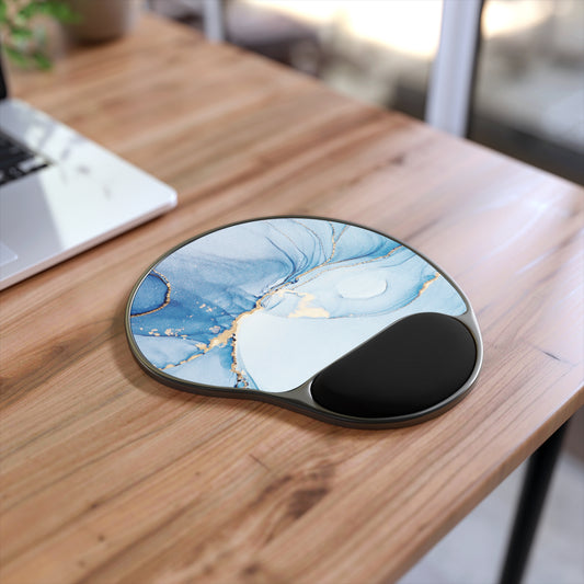 Ergonomic Mouse Pad with Wrist Rest – Blue Agate