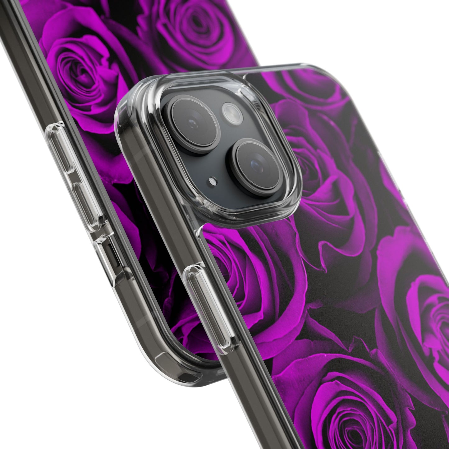 Clear Phone Case – Amethyst Roses