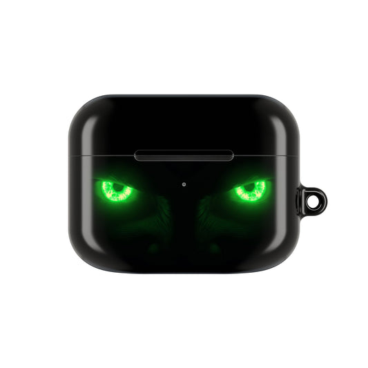 Wireless Earbud Case Cover – Neon Green Monster Eyes