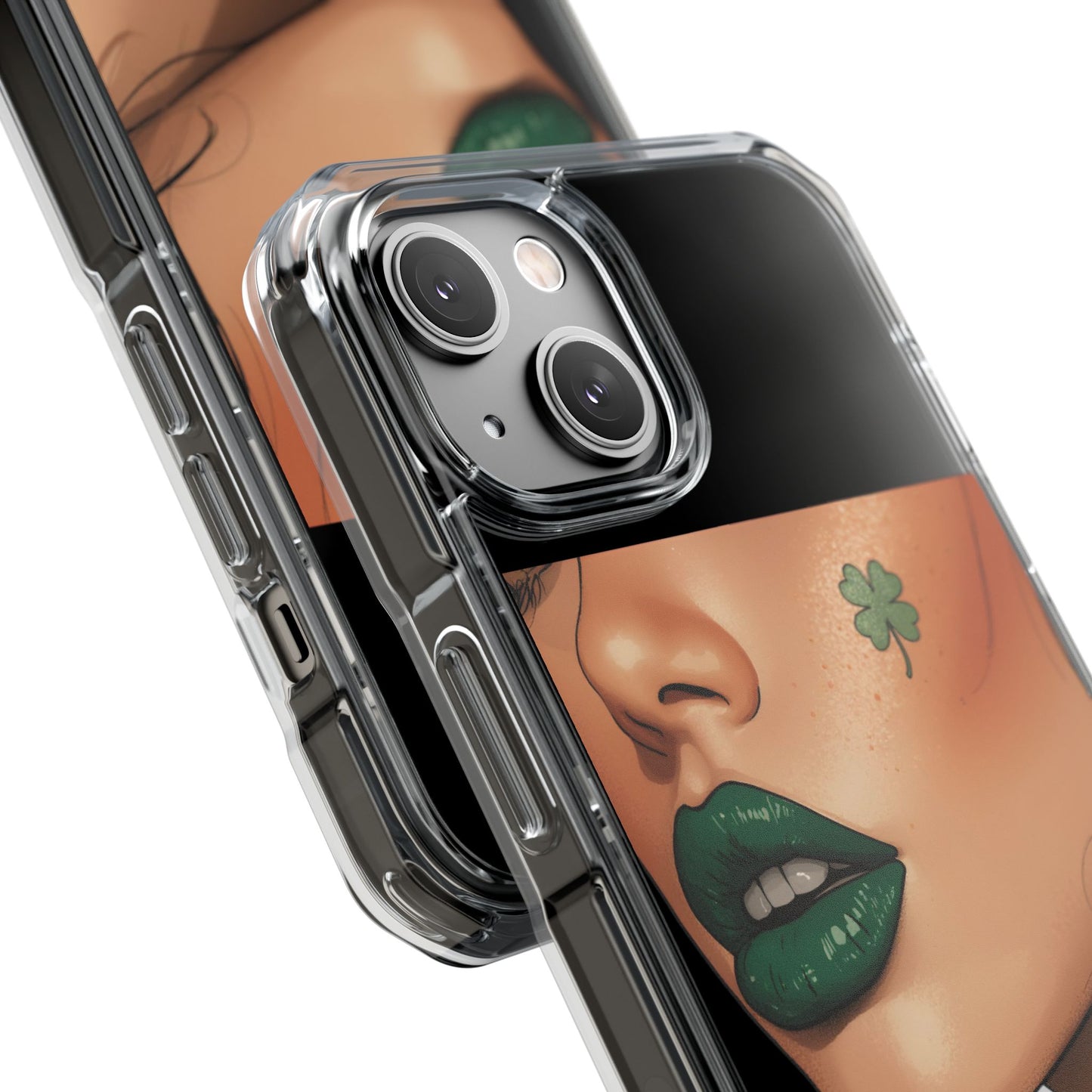 Clear Magnetic Phone Case – Slim Protection with “Kiss Me I’m Irish” Print