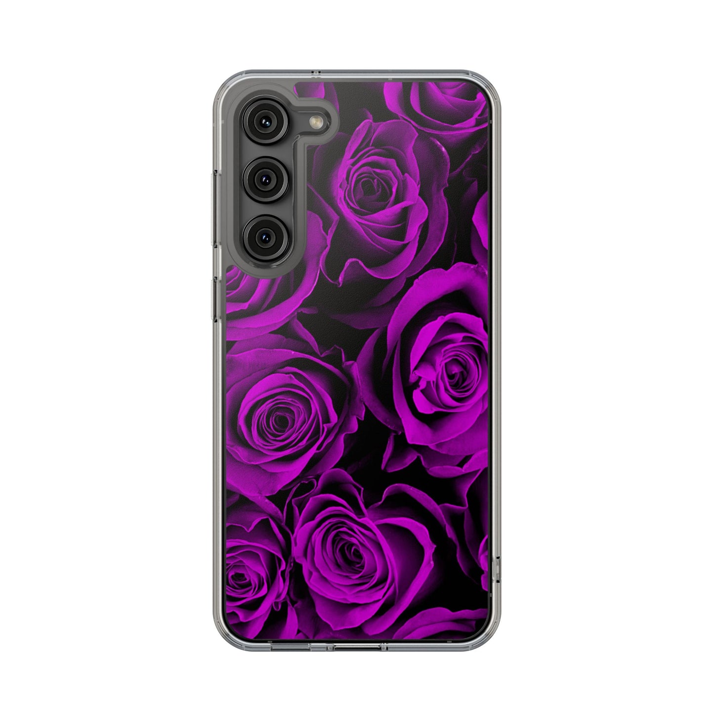 Clear Phone Case – Amethyst Roses