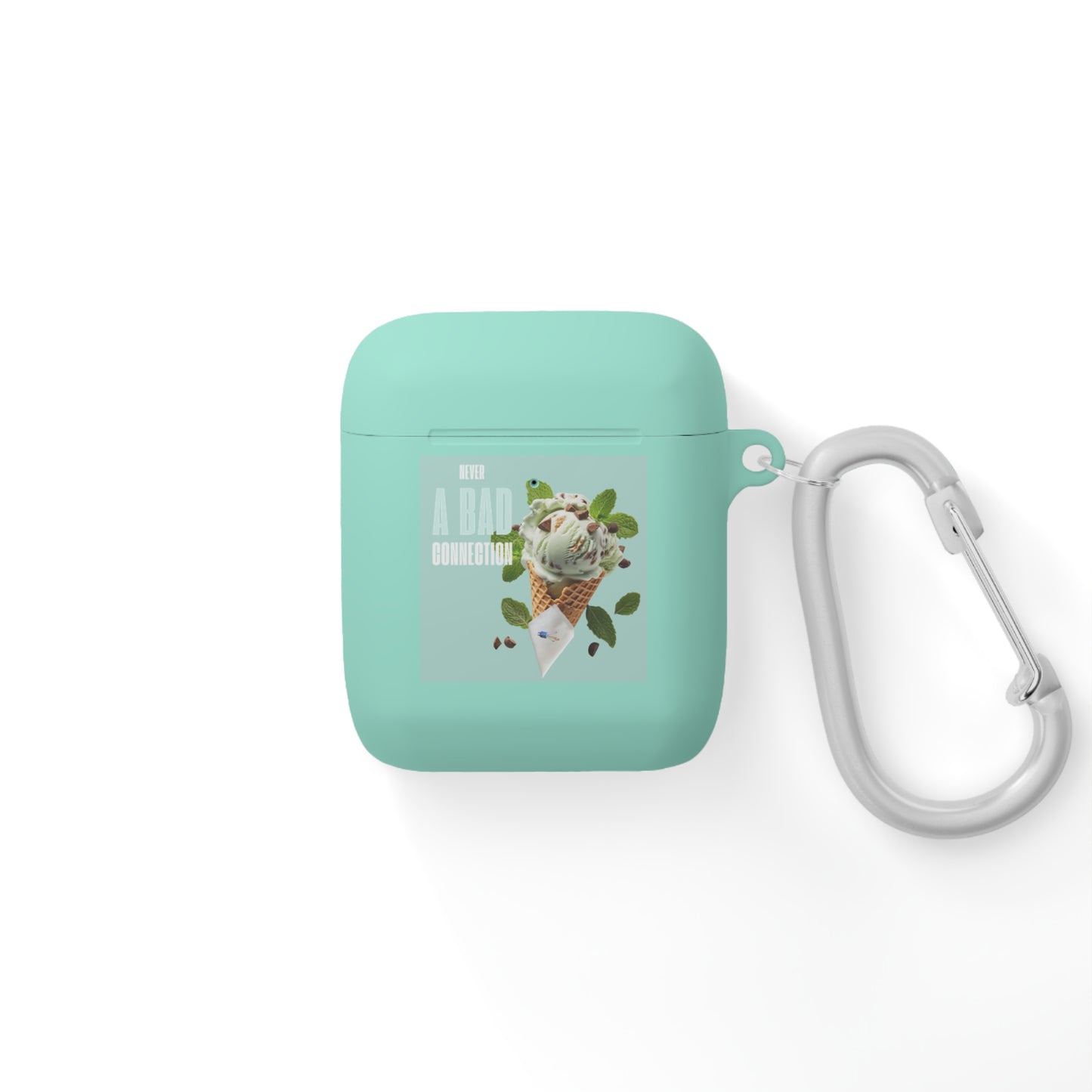 Wireless Earbud Case Cover – Never a Bad Connection Mint Ice Cream Design