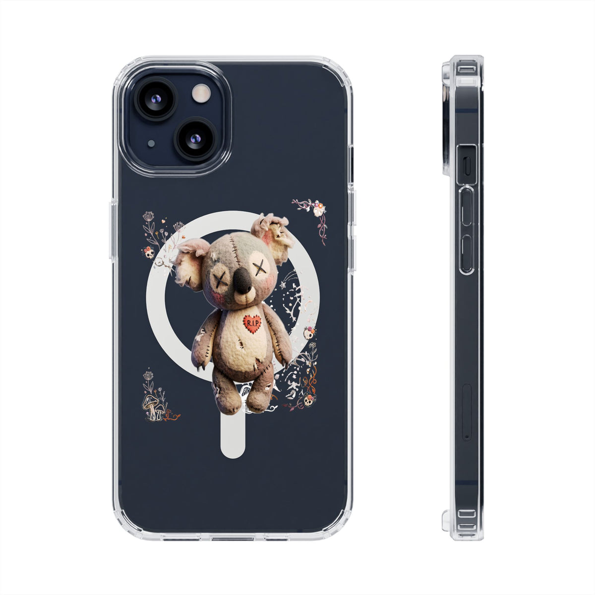 Clear Magnetic Phone Case – Cursed Cuddles – Compatible with iPhone 13–16 Series