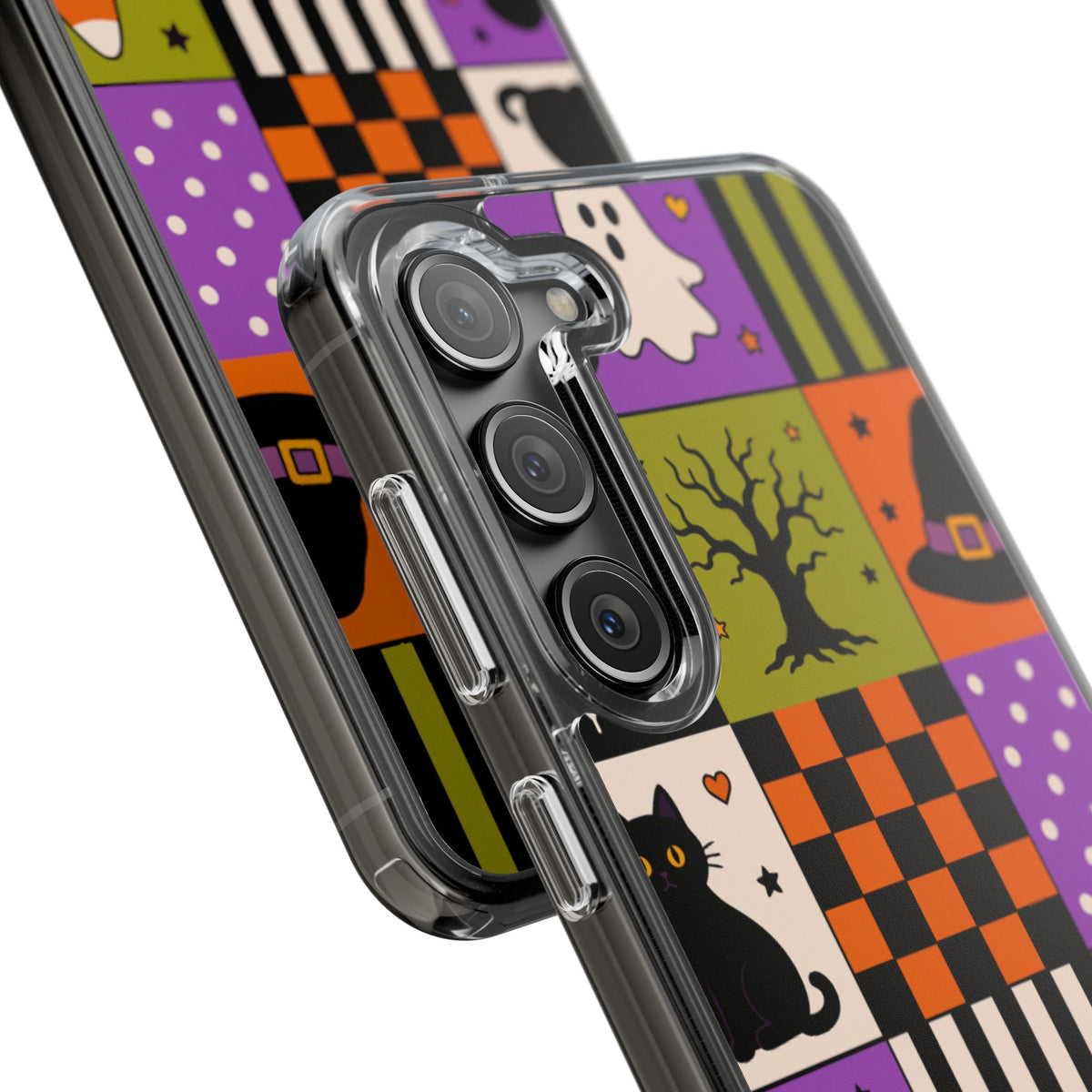 Clear Phone Case – Spooky Patchwork