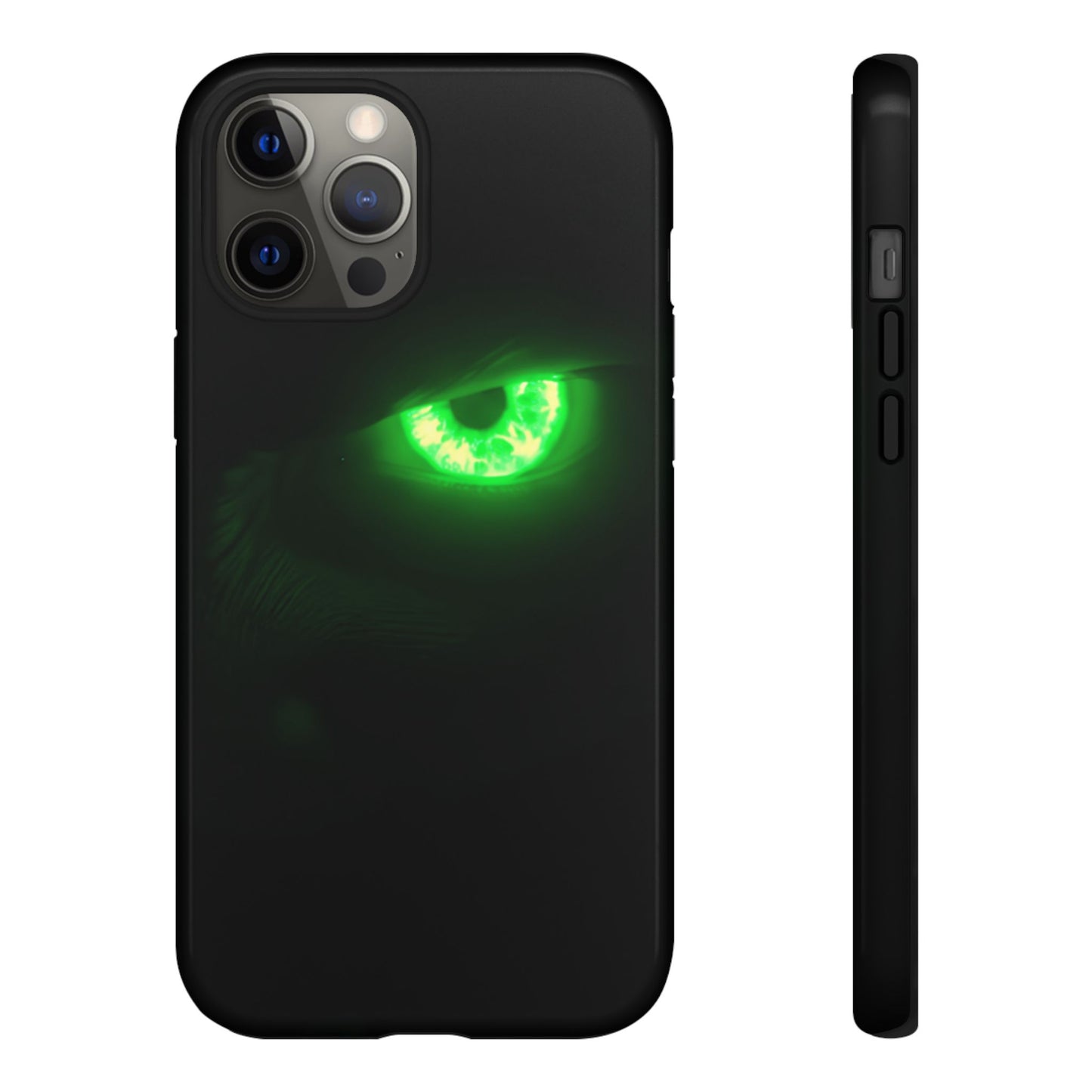 Protective Phone Case – Neon Green Monster Eyes