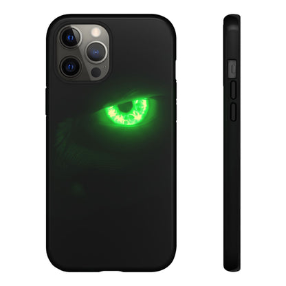 Protective Phone Case – Neon Green Monster Eyes