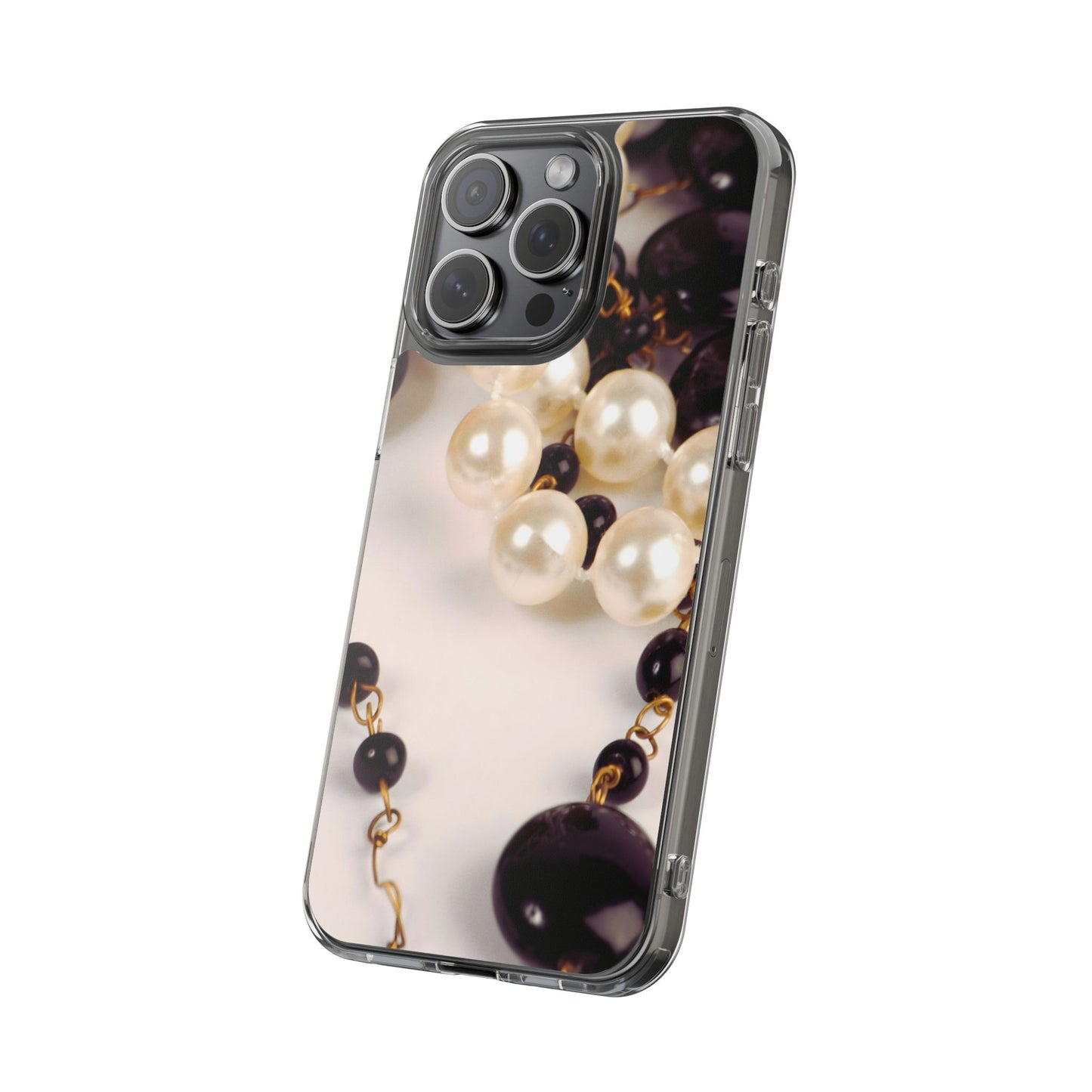 Clear Phone Case – Noir Pearl