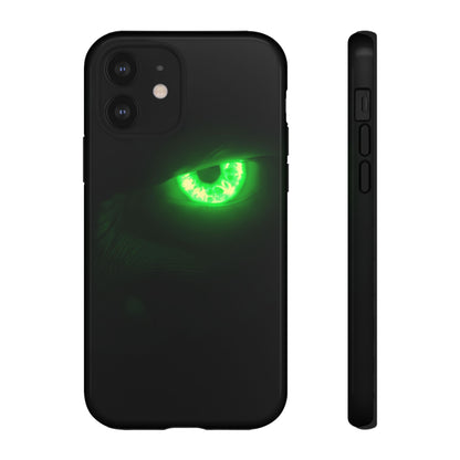 Protective Phone Case – Neon Green Monster Eyes
