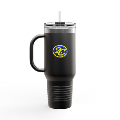 40oz Insulated Travel Mug – 215 Connected Logo Handle Tumbler with Straw