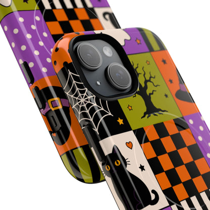 Protective Magnetic Phone Case – Spooky Patchwork