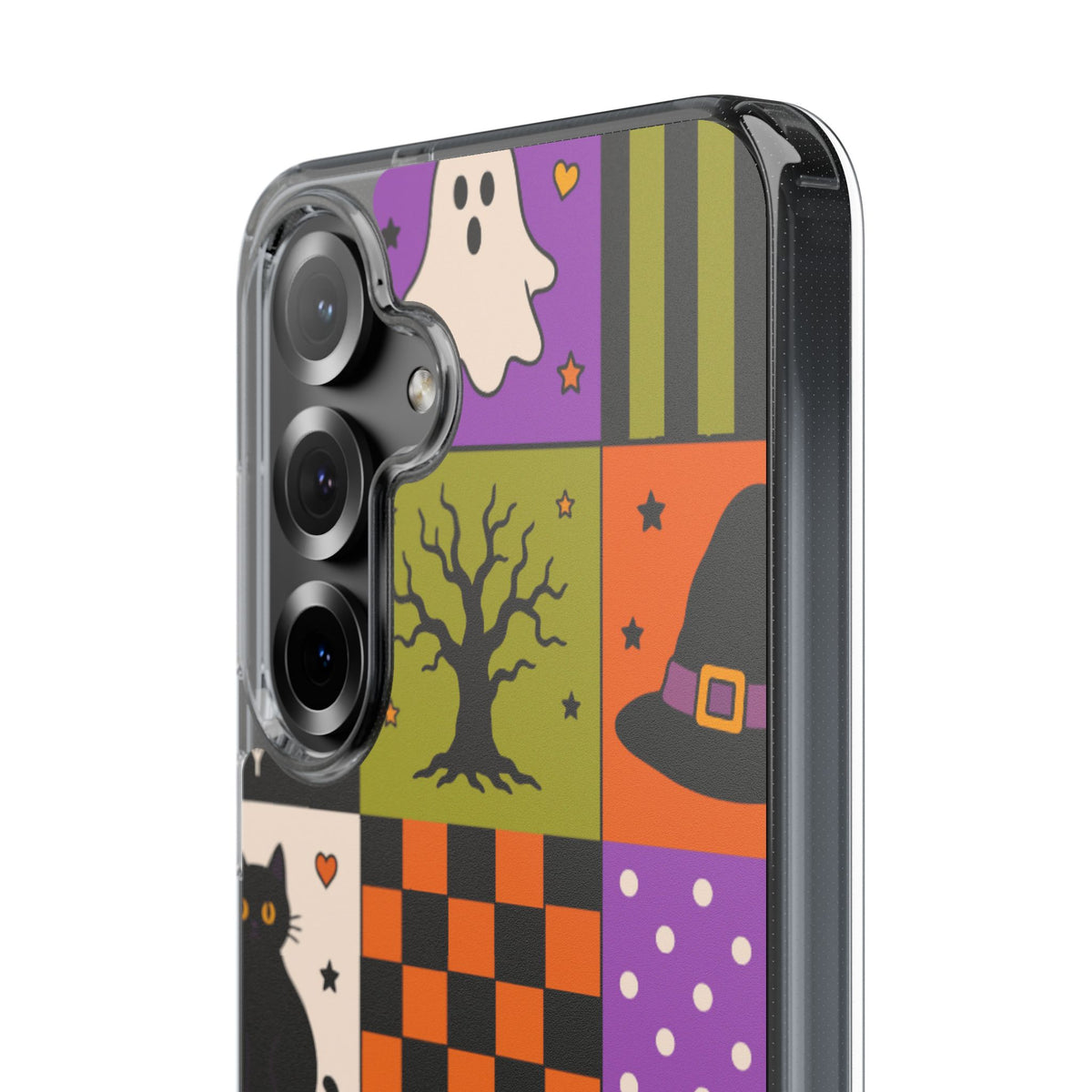 Clear Phone Case – Spooky Patchwork