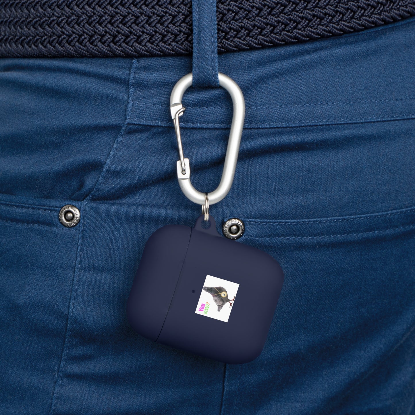 Wireless Earbud Case Cover – Pigeon Design Slim Drop Protection with Carabiner Clip
