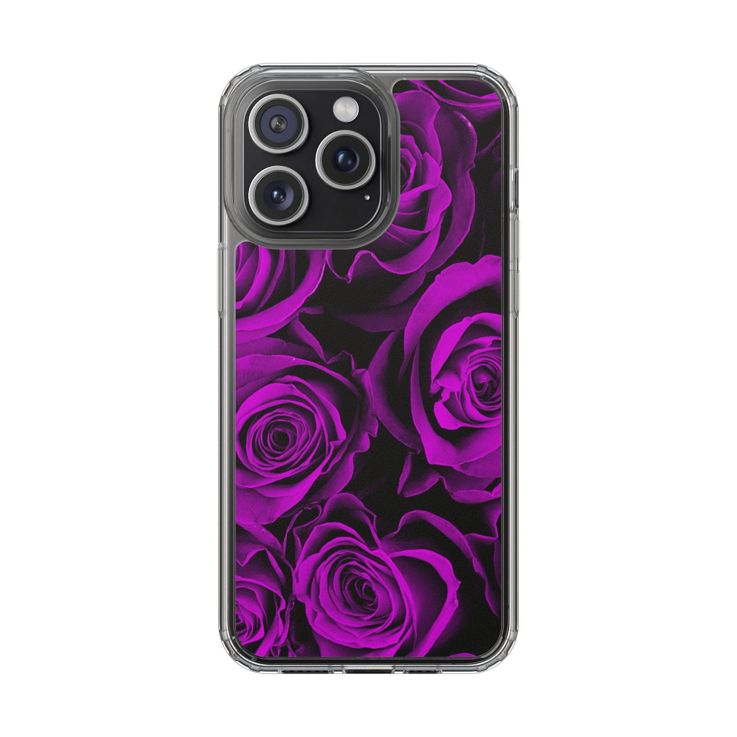 Clear Phone Case – Amethyst Roses