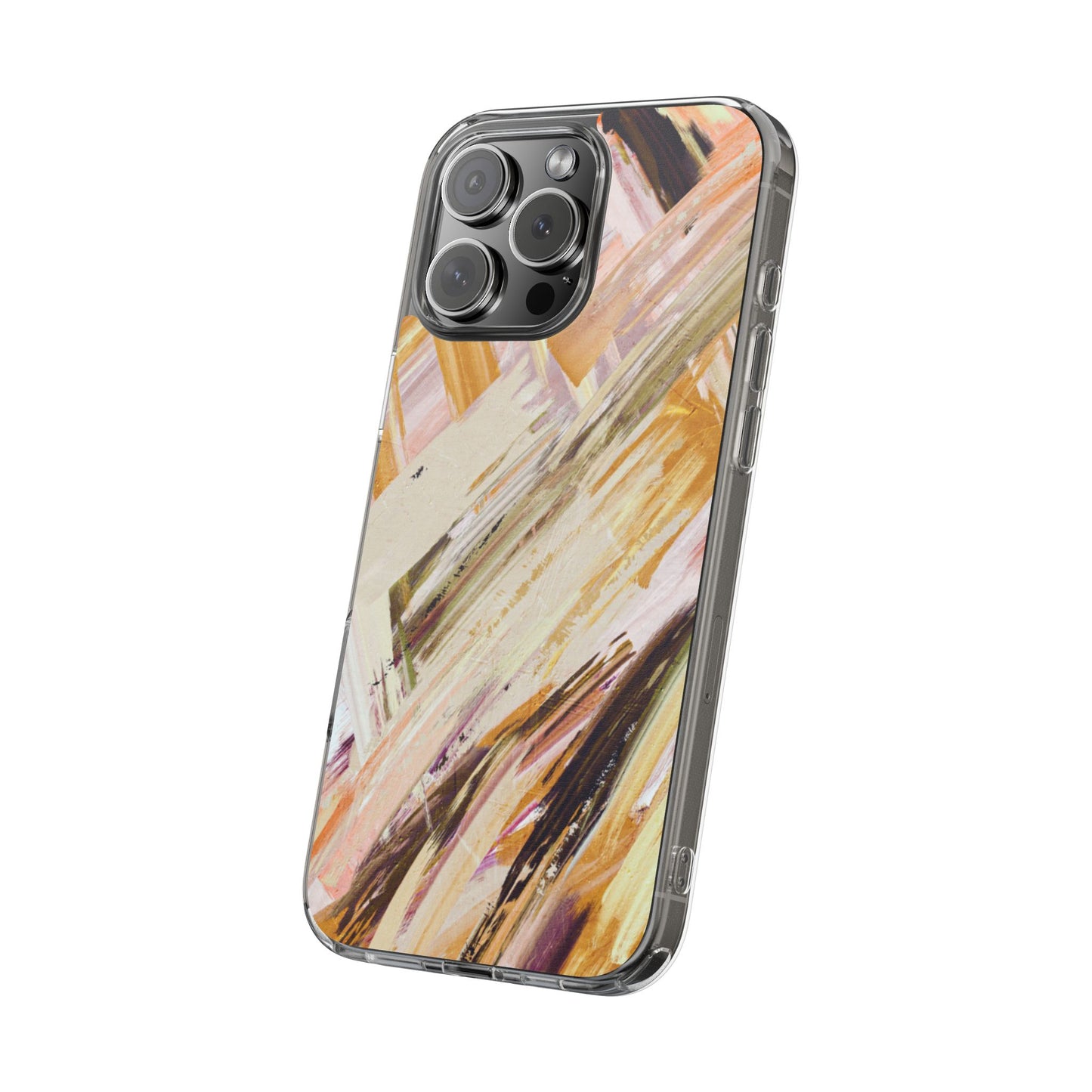 Clear Phone Case – Brush & Bronze