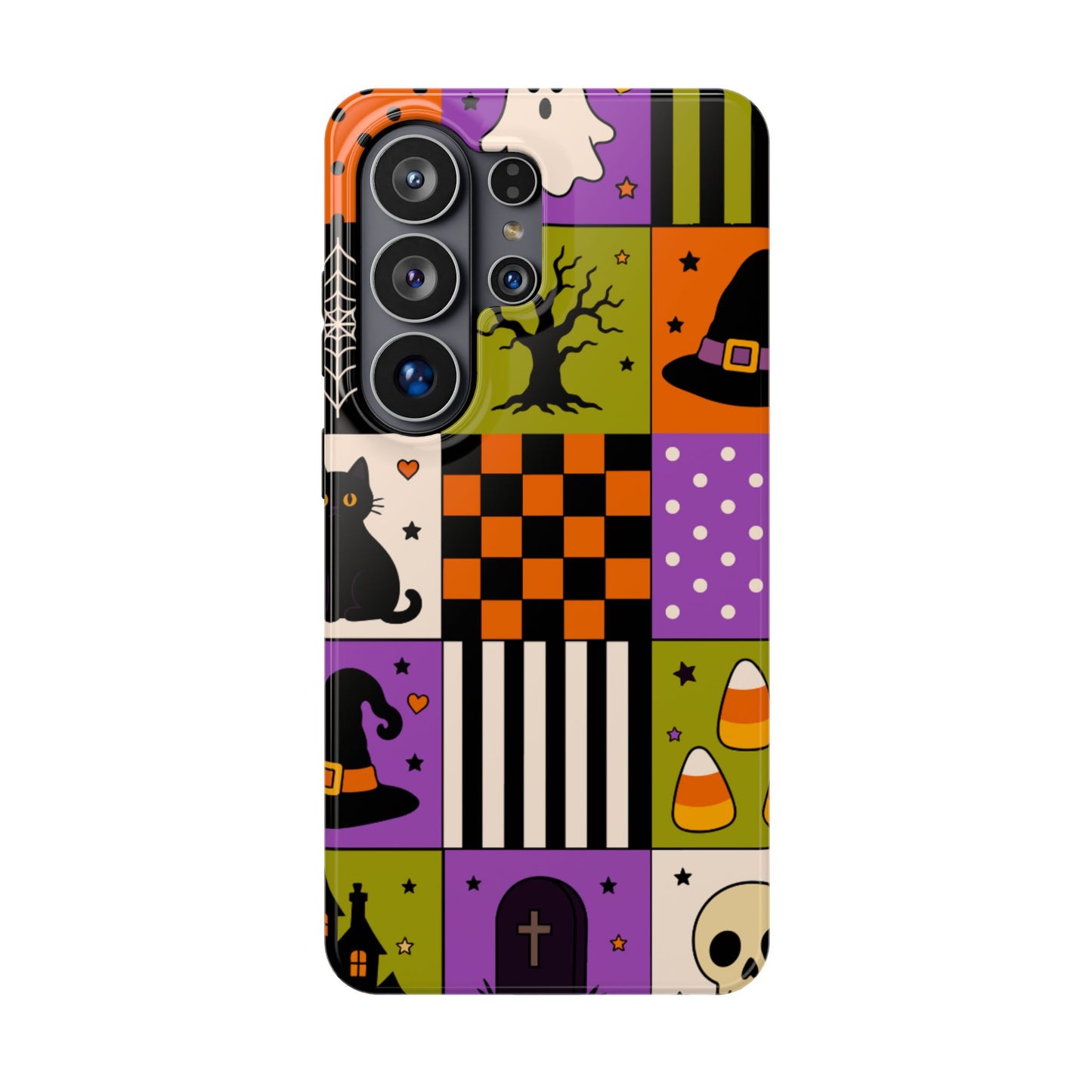 Wireless-Charging Compatible Case – Spooky Patchwork
