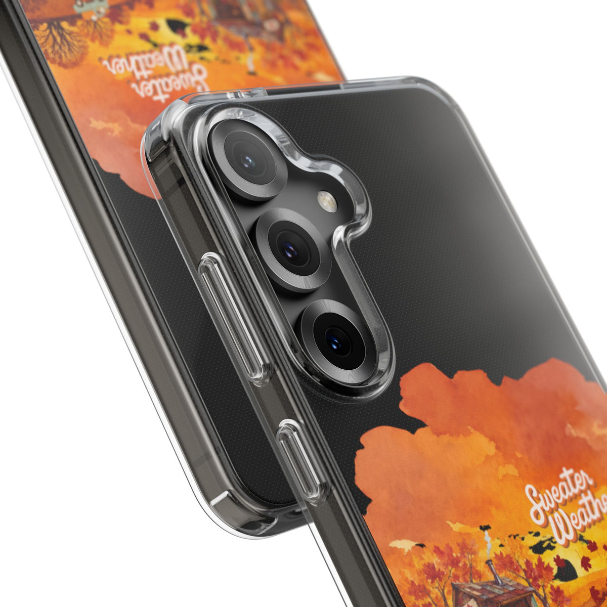Clear Phone Case – Sweater Weather – Compatible with iPhone 13–17 & Samsung Galaxy S25–S26 Series