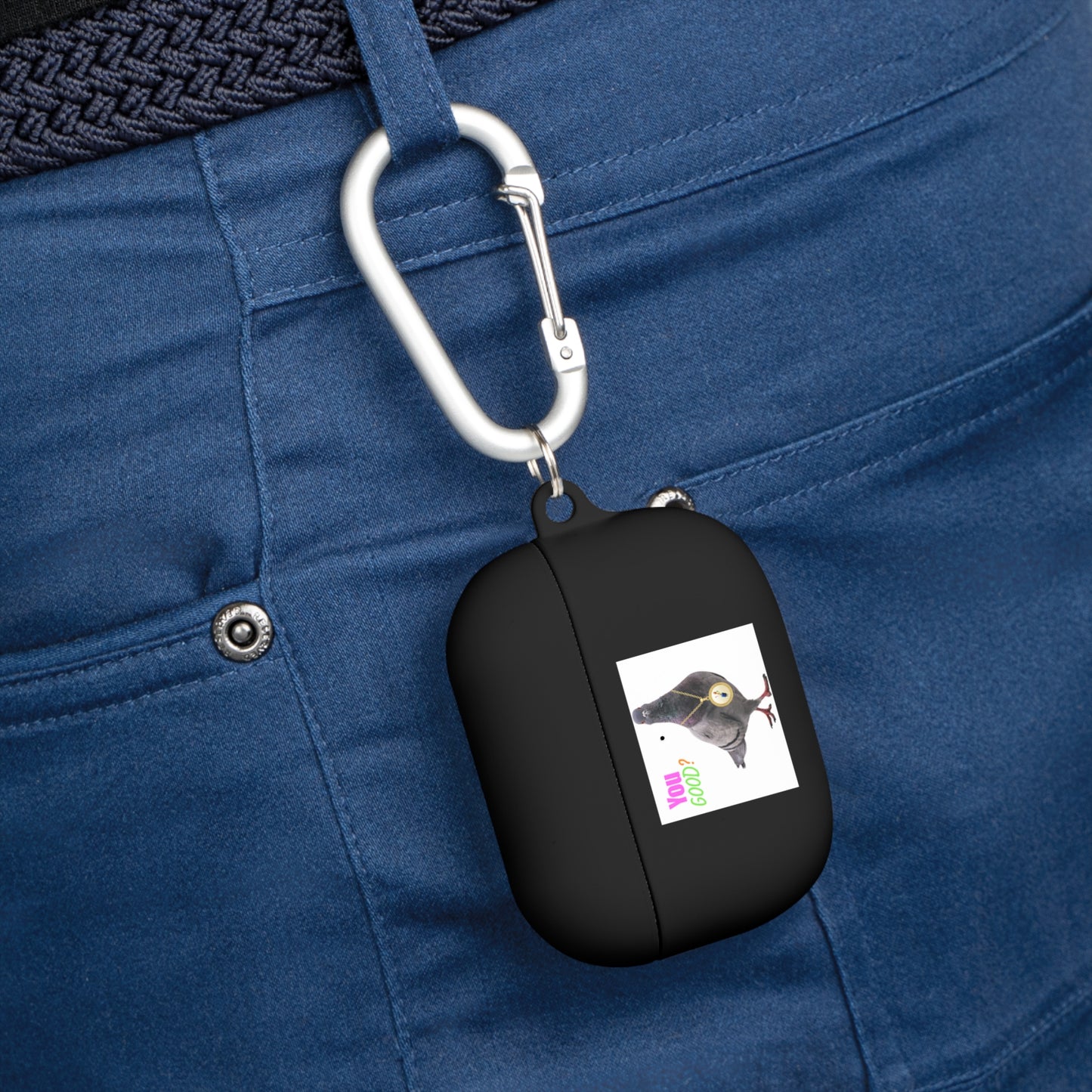 Wireless Earbud Case Cover – Pigeon Design Slim Drop Protection with Carabiner Clip