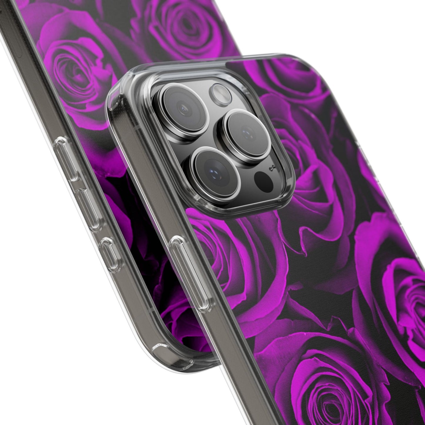 Clear Phone Case – Amethyst Roses