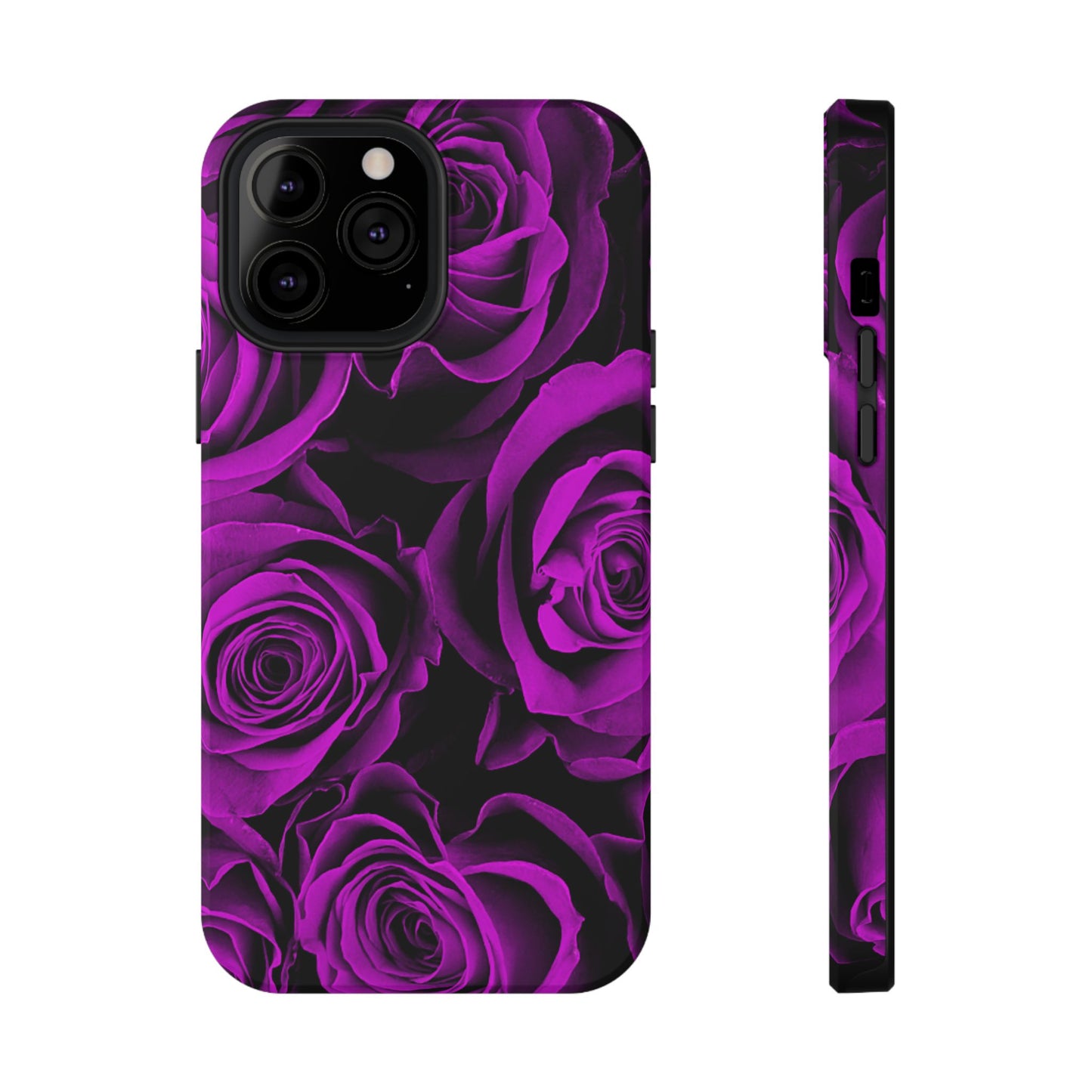 Impact-Resistant Phone Case – Amethyst Roses
