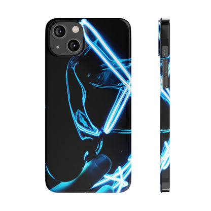 Neon Boba Slim Phone Case – Blue LED Tea Art
