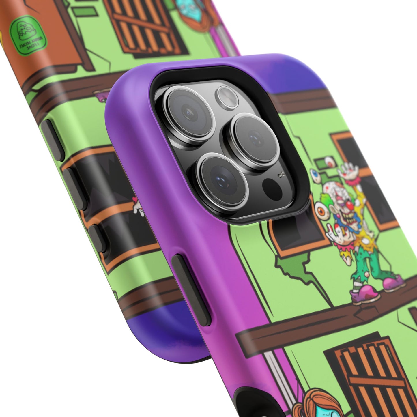 Zombie Arcade Phone Case — Colorful Cartoon Horror Impact-Resistant iPhone Cover