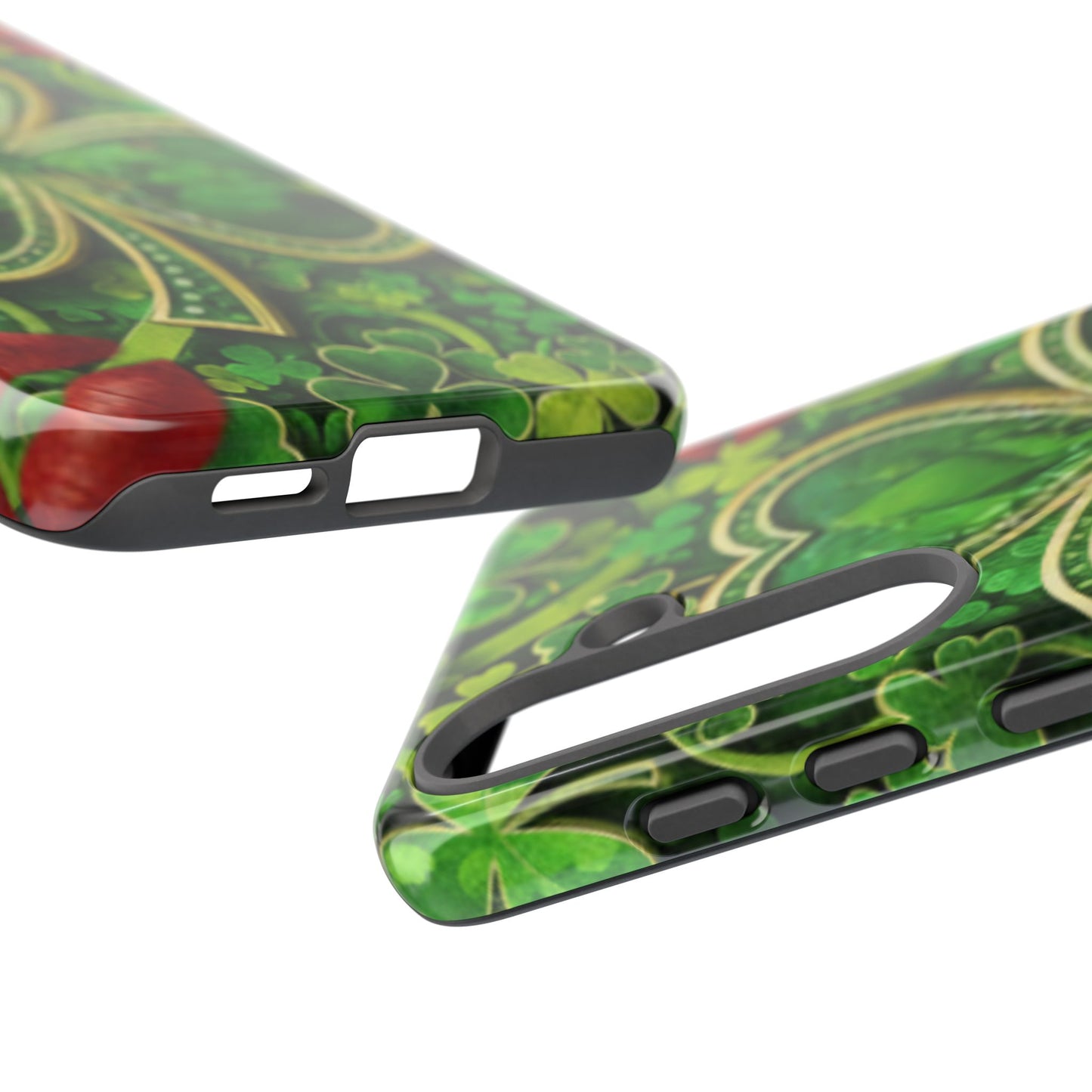 Tough Phone Case – Dual-Layer Protection with Shamrock Print