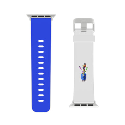 Watch Band – 215 Connected Plug Charm Blue and White Design