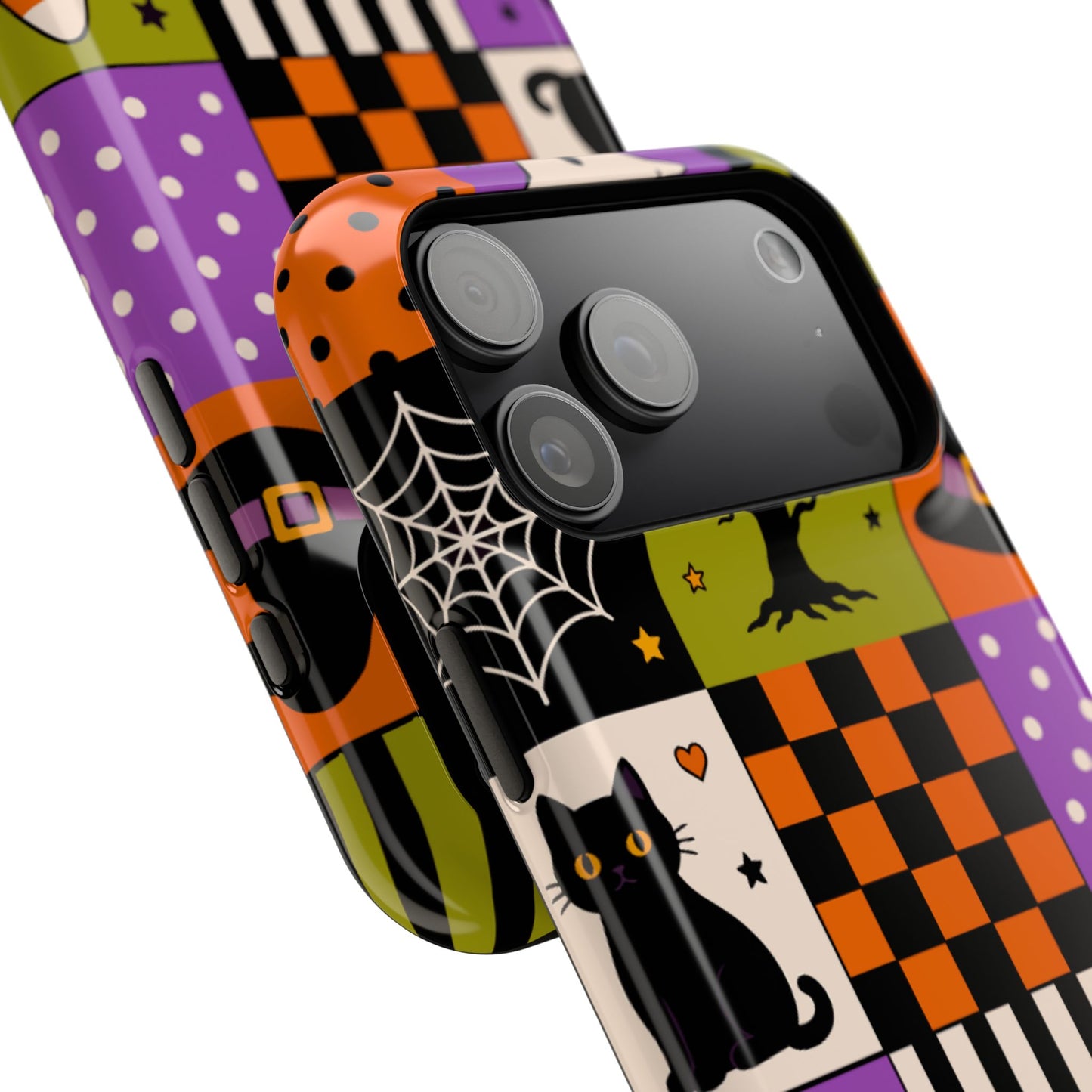 Impact-Resistant Phone Case – Spooky Patchwork