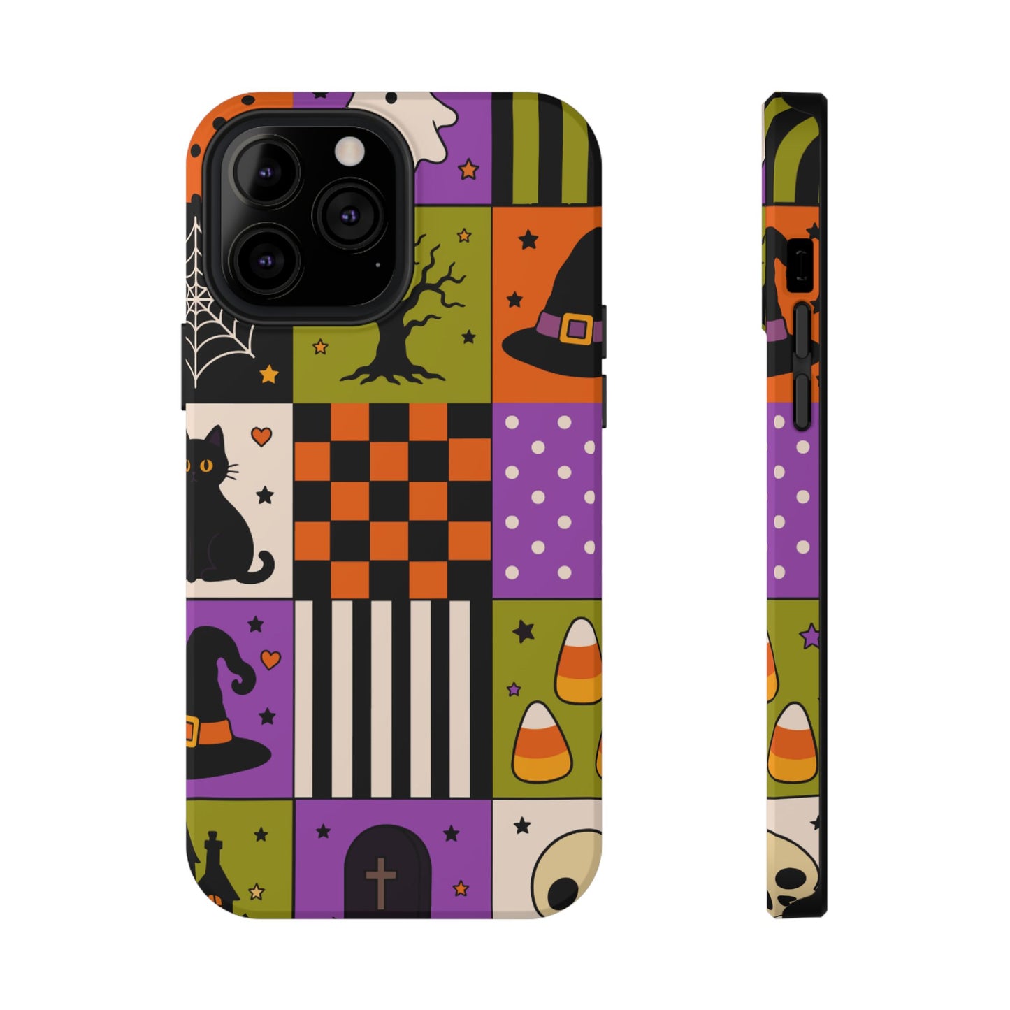 Impact-Resistant Phone Case – Spooky Patchwork