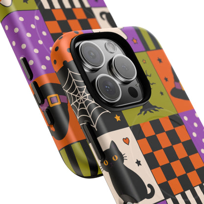 Protective Magnetic Phone Case – Spooky Patchwork