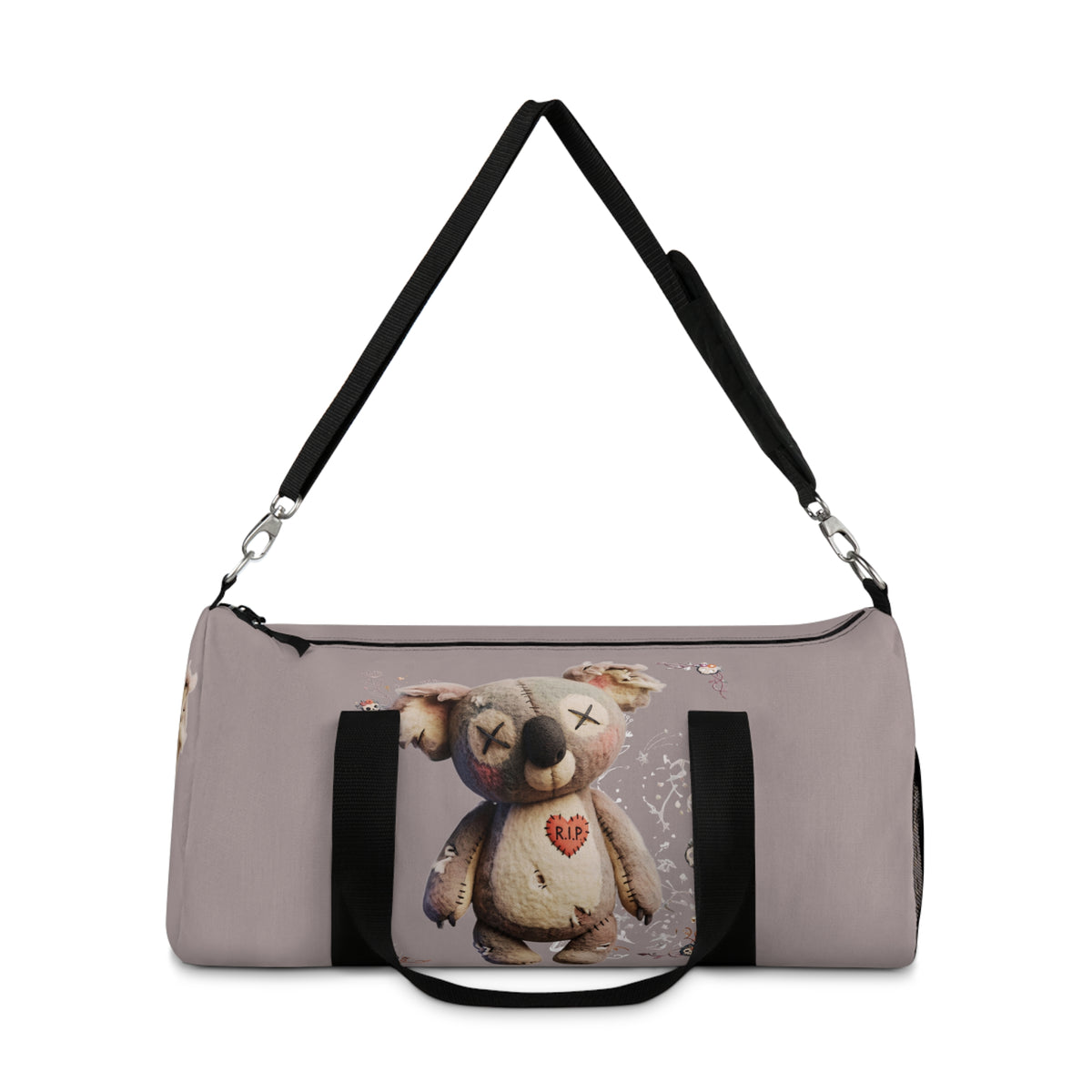 Cute Distressed Teddy Duffel Bag – Plush Heart Travel Gym Bag