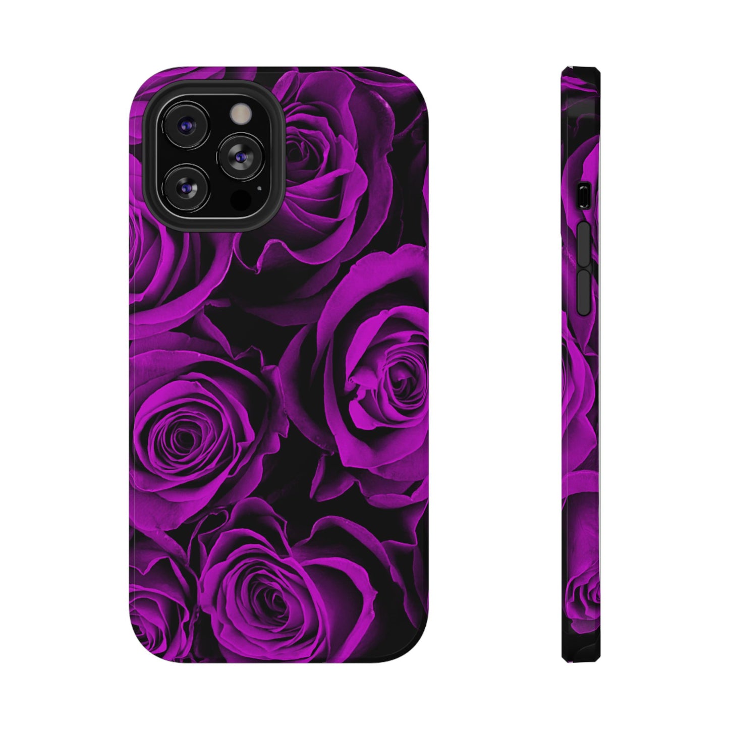 Impact-Resistant Phone Case – Amethyst Roses