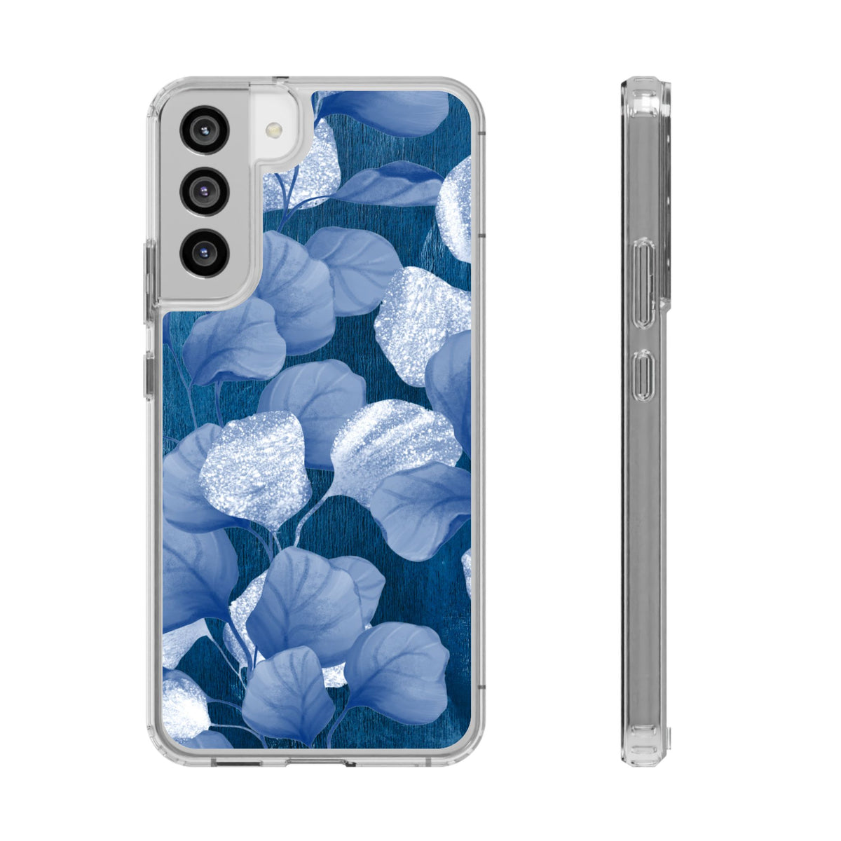 Clear Phone Case – October Blues – Compatible with iPhone 13–17 & Samsung Galaxy S25–S26 Series