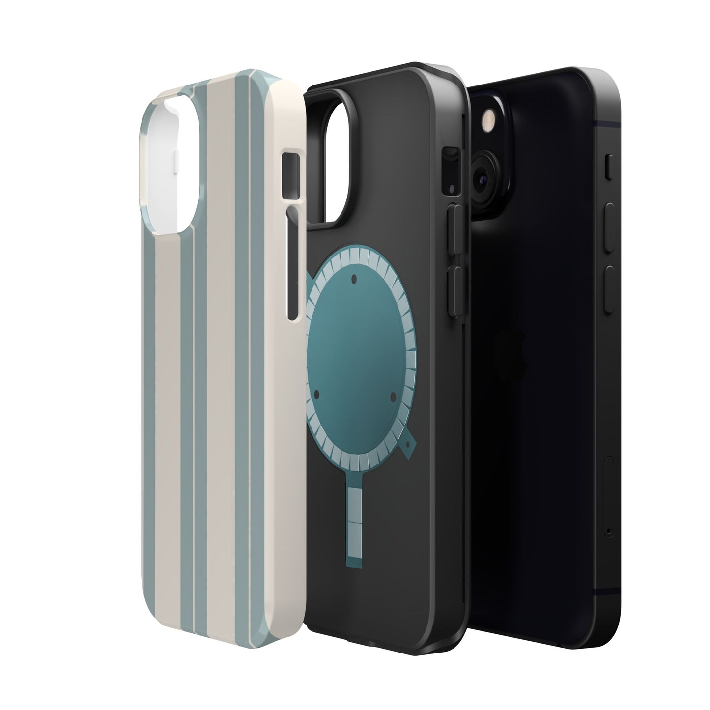 Wireless-Charging Compatible Case – Coastal Stripe