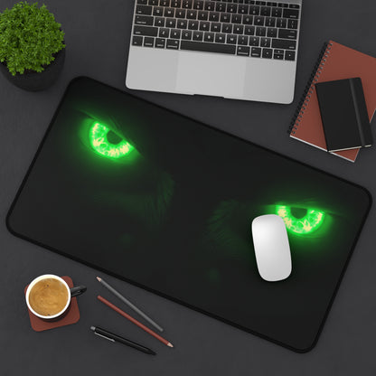 Neoprene Desk Mat – Neon Green Monster Eyes