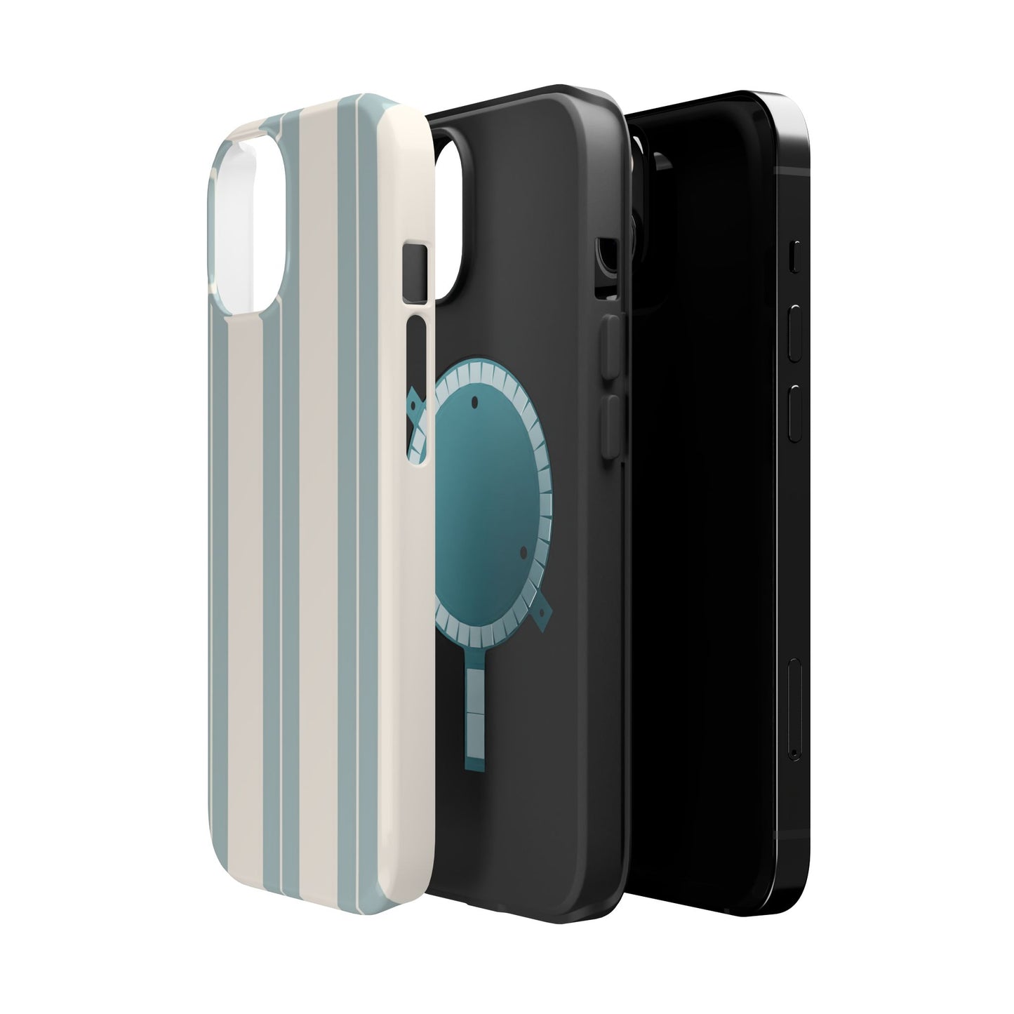 Wireless-Charging Compatible Case – Coastal Stripe