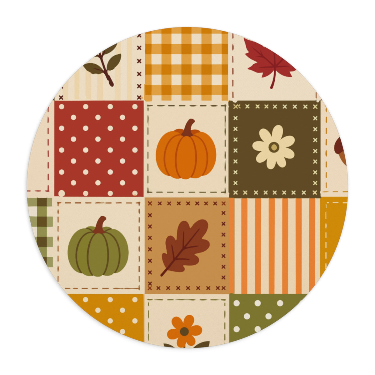 Round Mouse Pad – Harvest Stitch